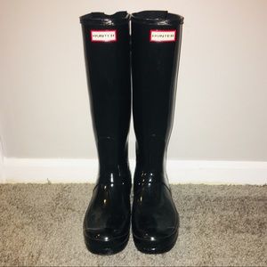 Hunter Size 9 Adjustable Calf Black Rain Boot